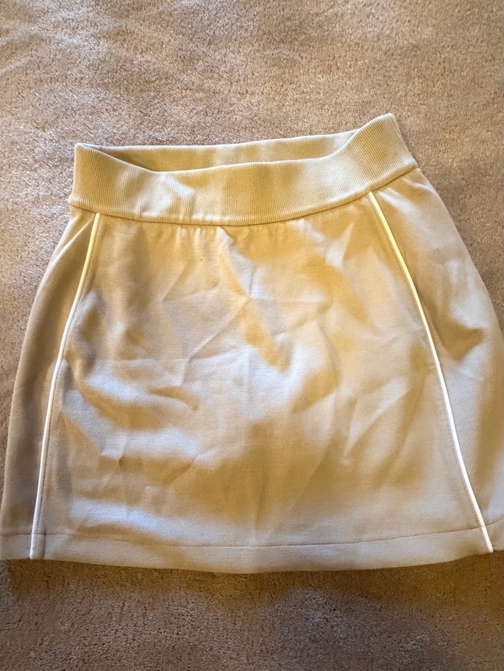 SPANX Taupe Cotton knit Skort with Piped Seams
